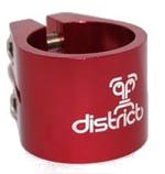 District Double Collar clamp - Anodized Red